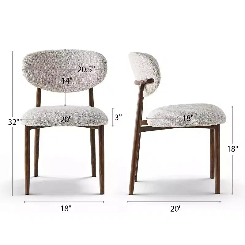 Set of 4 Modern Upholstered Dining Chairs with Curved Backrest, Iron Frame Armless Side Chairs for Dining Room, Kitchen-Panipeachy