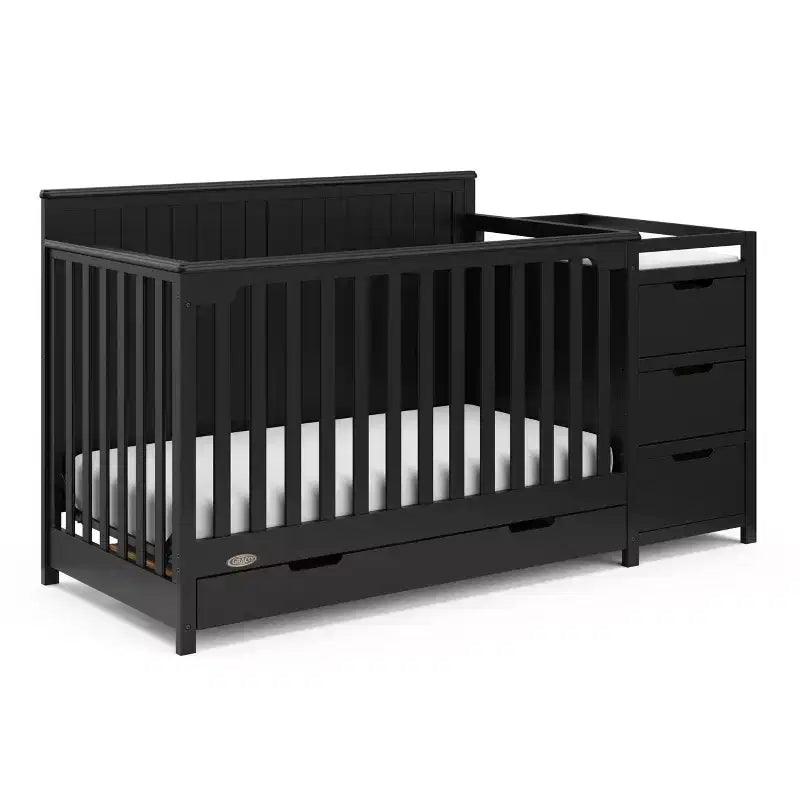5-in-1 Convertible Crib and Changer with Drawer
