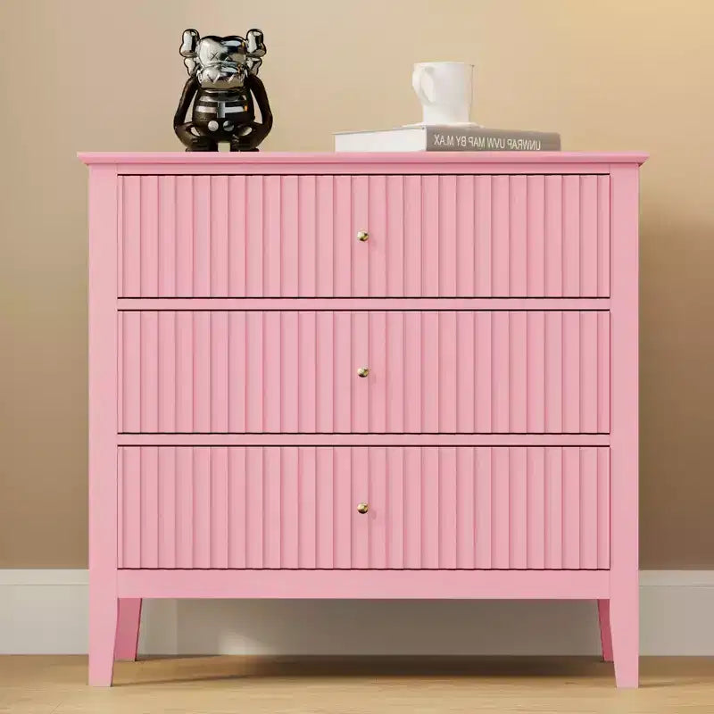 Heynemo 3 Drawer Dresser, Painted 30 Inch Tall Wood Nightstand with Storage, Wide Modern Chest of Drawers with Ball Bearing Slide