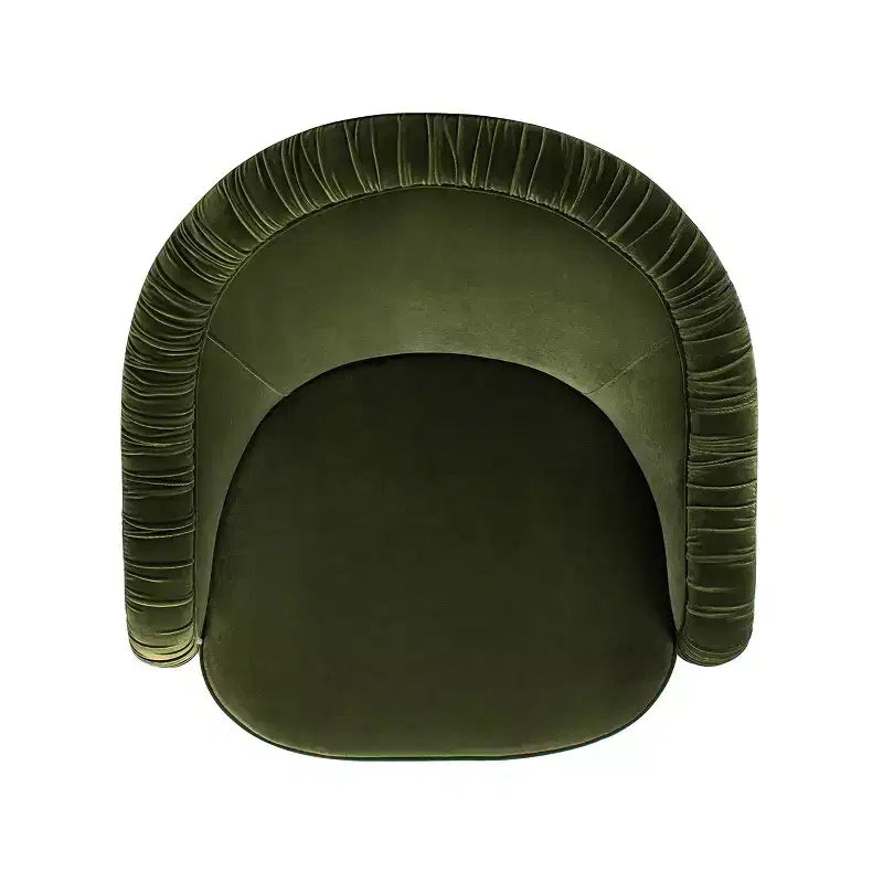 Jennifer Taylor Home Serena fauteuil d'appoint avec dossier capitonné et franges, velours performant vert olive, 80 cm