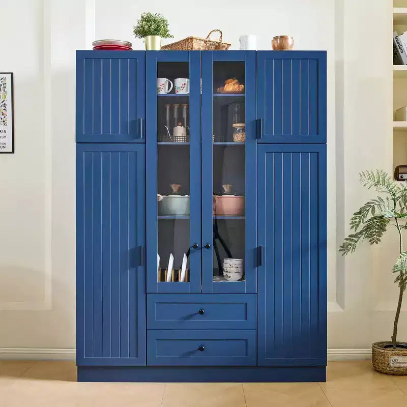 Whisen 71''H Freestanding Kitchen Storage Pantry, Large Dining Storage Cabinet Cupboard Sideboards With 6 Doors, Adjustable Shelves