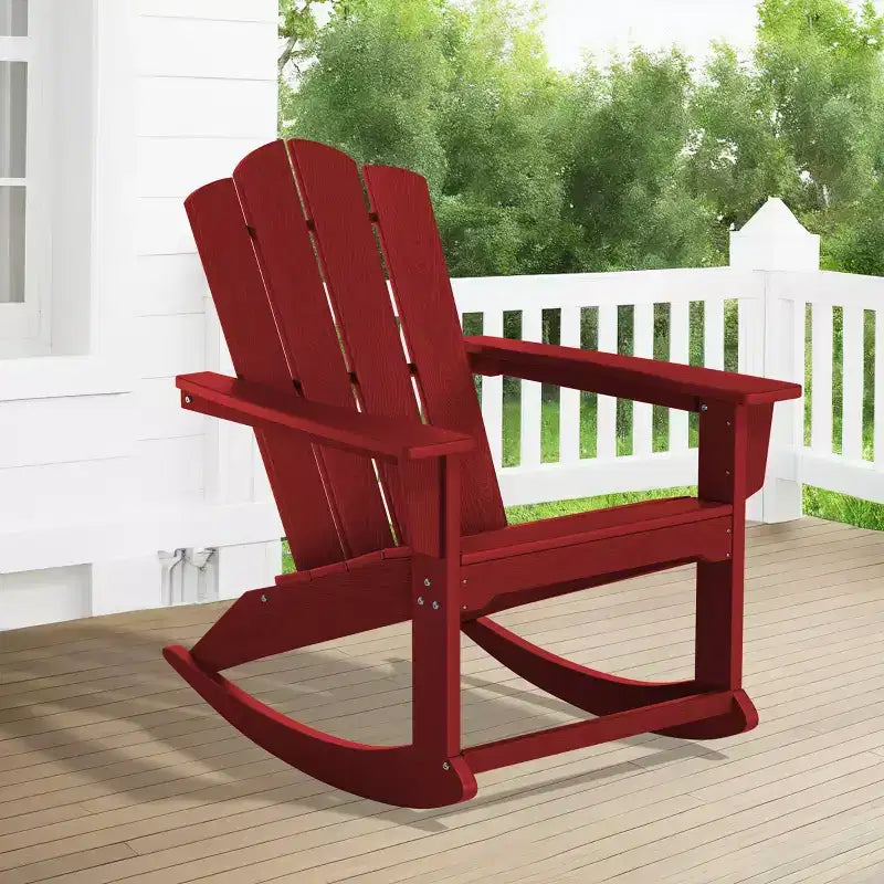 Hyleory HDPE Outdoor Rocking Chair, Classic Patio Adirondack Chair for All Seasons
