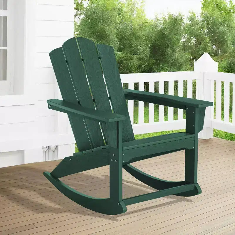 Hyleory HDPE Outdoor Rocking Chair, Classic Patio Adirondack Chair for All Seasons