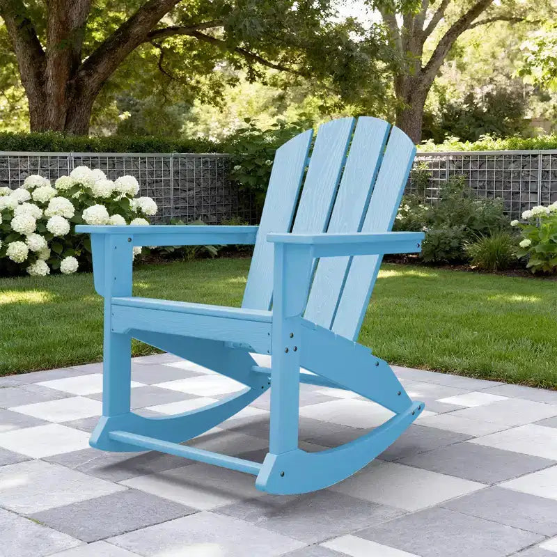 Hyleory HDPE Outdoor Rocking Chair, Classic Patio Adirondack Chair for All Seasons
