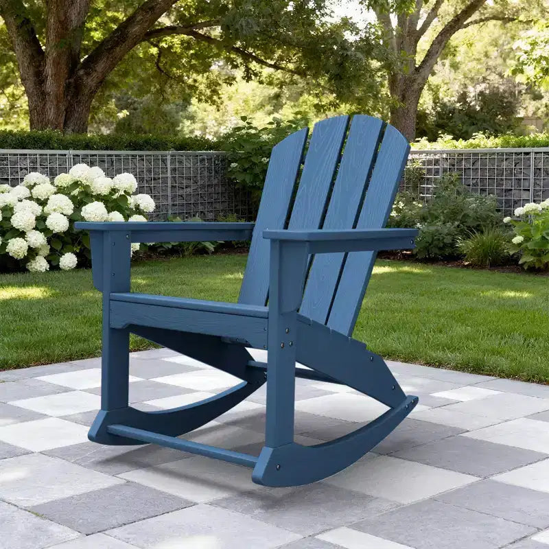Hyleory HDPE Outdoor Rocking Chair, Classic Patio Adirondack Chair for All Seasons