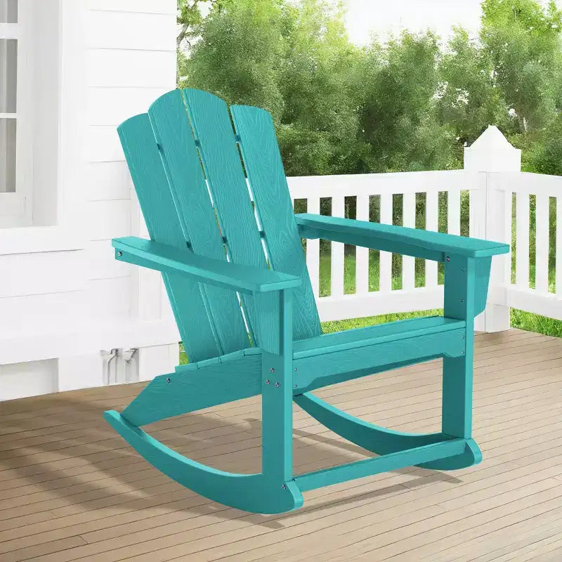 Hyleory HDPE Outdoor Rocking Chair, Classic Patio Adirondack Chair for All Seasons