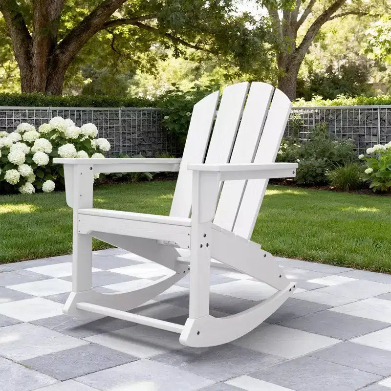 Hyleory HDPE Outdoor Rocking Chair, Classic Patio Adirondack Chair for All Seasons