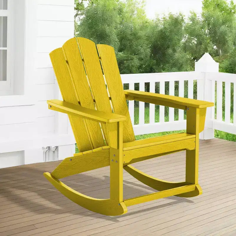 Hyleory HDPE Outdoor Rocking Chair, Classic Patio Adirondack Chair for All Seasons