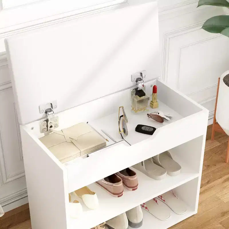 Famapy Shoe Bench Double Shelf Lightweight Modern Style