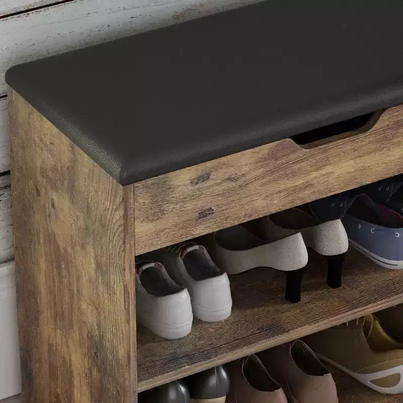 Famapy Shoe Bench Double Shelf Lightweight Modern Style