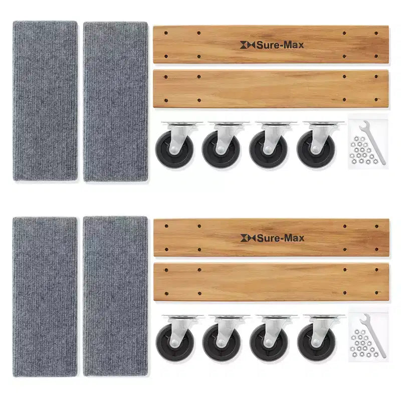 Sure-Max Heavy-Duty Furniture Moving Dolly, 2-Pack,Premium Hardwood with Swivel Casters, 1,320 lbs. Total Capacity