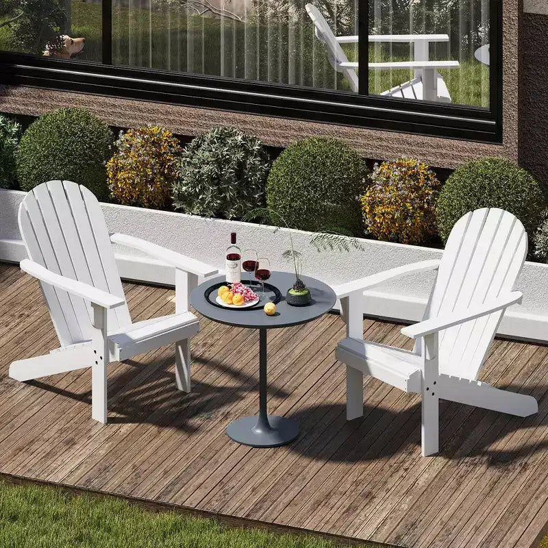 Costway Patio Adirondack Chair with Inclined Seat High Backrest & Wide Armrests White/Blue/Gray/Red