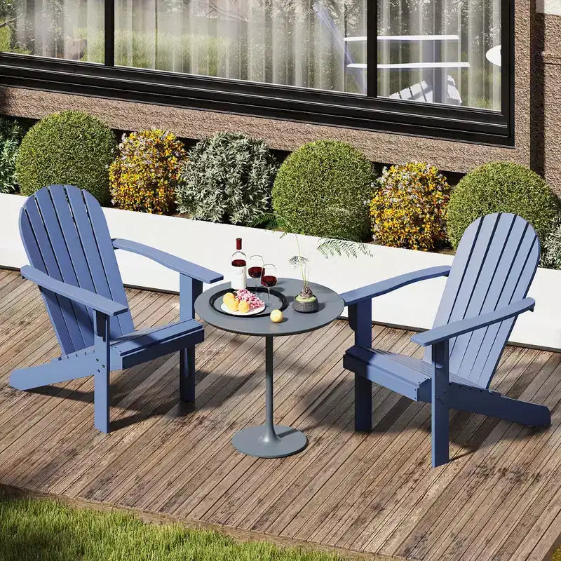 Costway Patio Adirondack Chair with Inclined Seat High Backrest & Wide Armrests White/Blue/Gray/Red