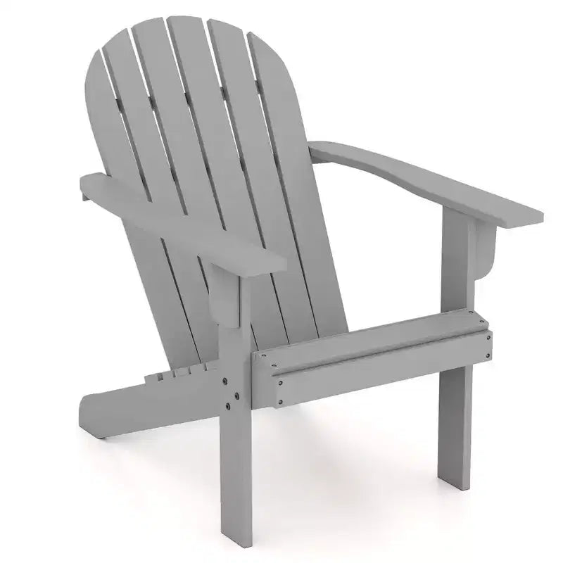 Costway Patio Adirondack Chair with Inclined Seat High Backrest & Wide Armrests White/Blue/Gray/Red