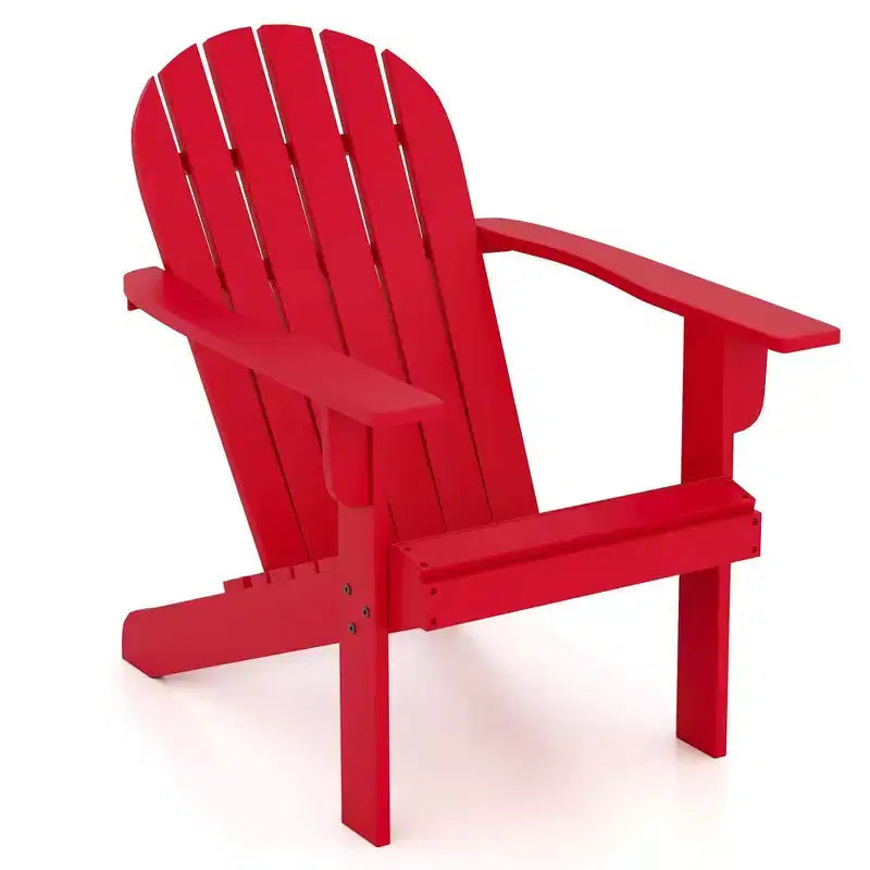 Costway Patio Adirondack Chair with Inclined Seat High Backrest & Wide Armrests White/Blue/Gray/Red