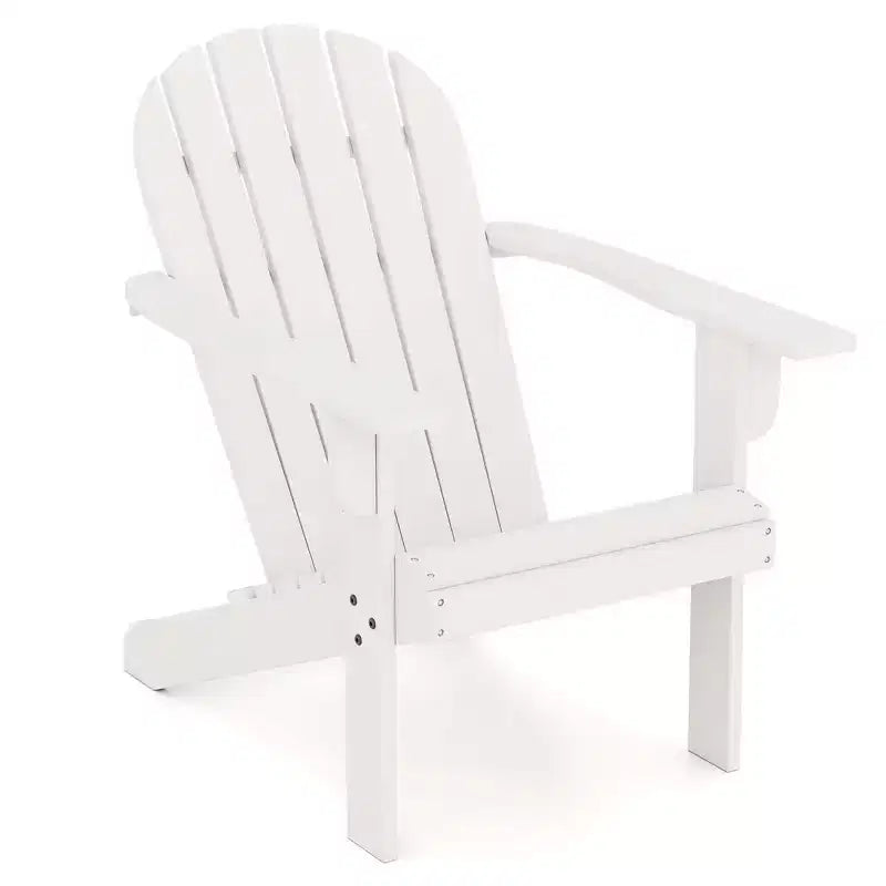Costway Patio Adirondack Chair with Inclined Seat High Backrest & Wide Armrests White/Blue/Gray/Red
