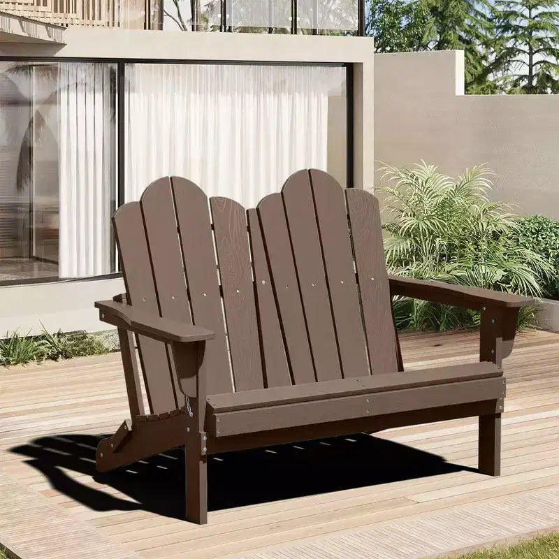 Fauteuil Adirondack 2 places Hyleory, Chaise double moelleuse, Fauteuil pliant de balcon Cloud, Résistant aux intempéries
