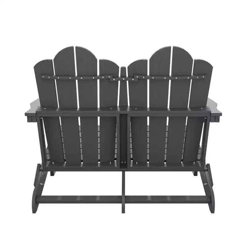Fauteuil Adirondack 2 places Hyleory, Chaise double moelleuse, Fauteuil pliant de balcon Cloud, Résistant aux intempéries