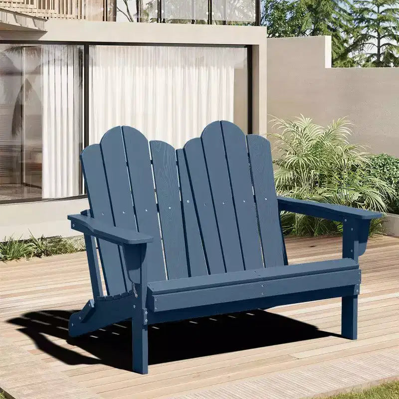 Fauteuil Adirondack 2 places Hyleory, Chaise double moelleuse, Fauteuil pliant de balcon Cloud, Résistant aux intempéries