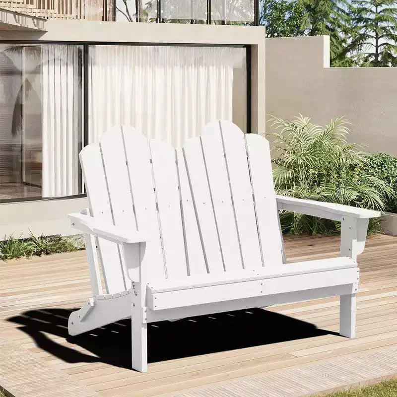 Fauteuil Adirondack 2 places Hyleory, Chaise double moelleuse, Fauteuil pliant de balcon Cloud, Résistant aux intempéries