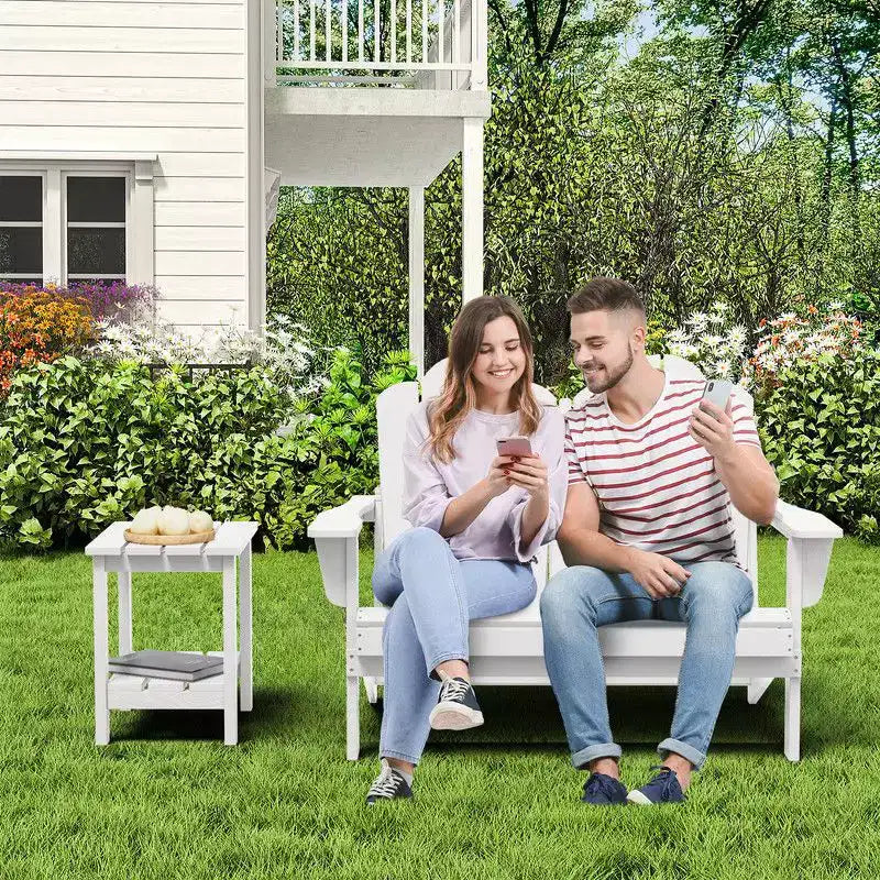 Fauteuil Adirondack 2 places Hyleory, Chaise double moelleuse, Fauteuil pliant de balcon Cloud, Résistant aux intempéries