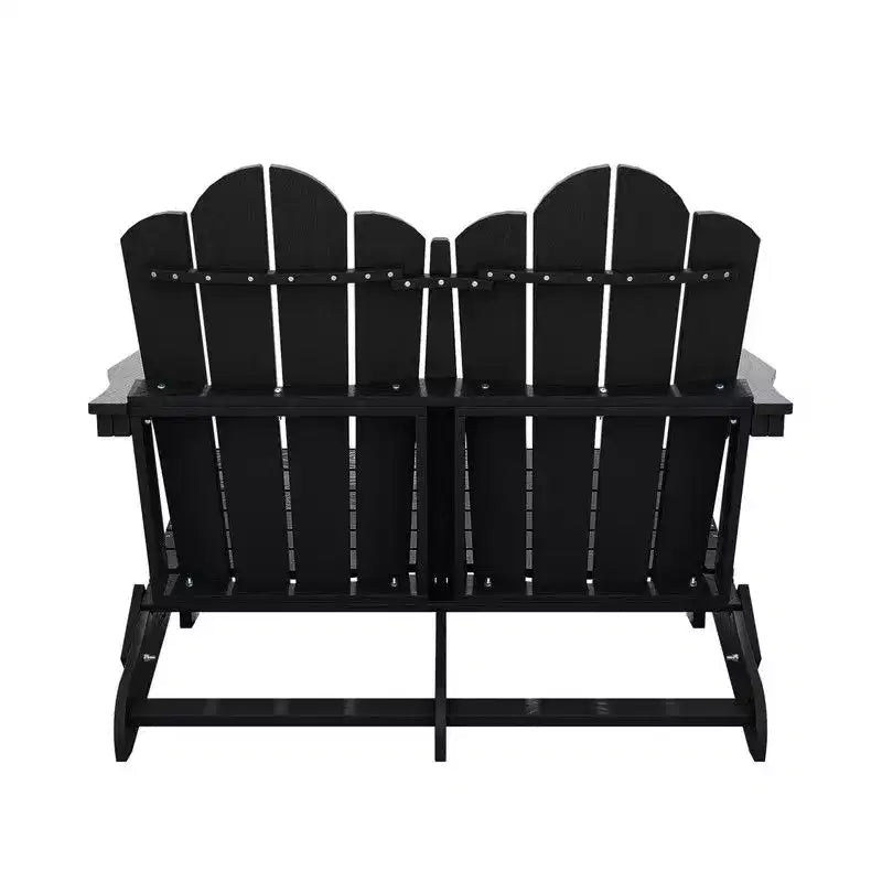 Fauteuil Adirondack 2 places Hyleory, Chaise double moelleuse, Fauteuil pliant de balcon Cloud, Résistant aux intempéries