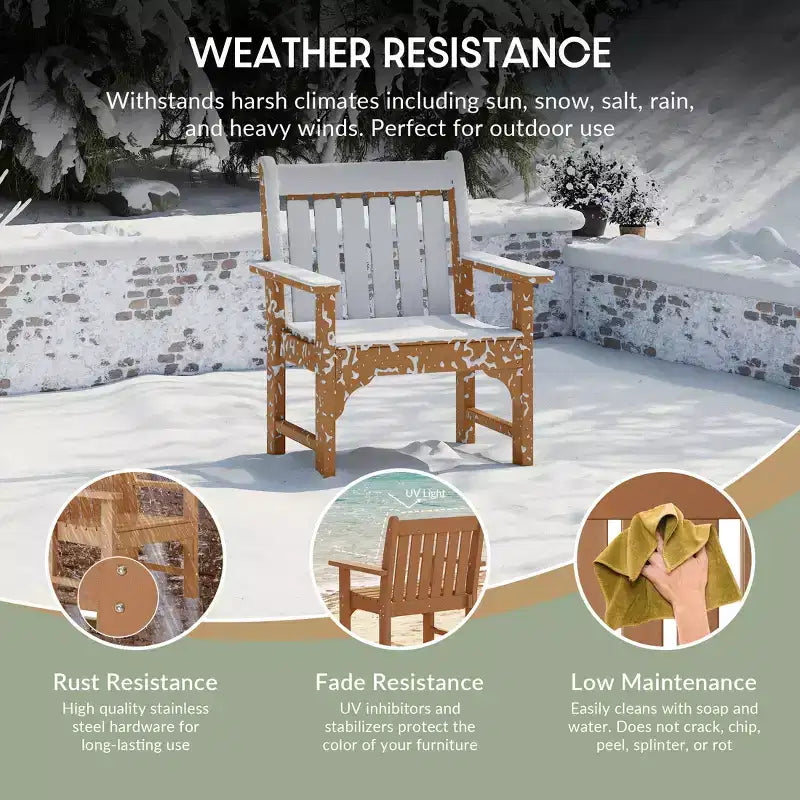 WestinTrends Outdoor Patio HDPE Adirondack Dining Arm Chairs (Set of 4)