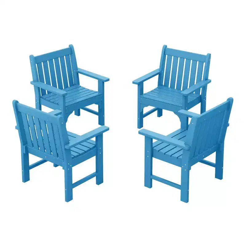 WestinTrends Outdoor Patio HDPE Adirondack Dining Arm Chairs (Set of 4)