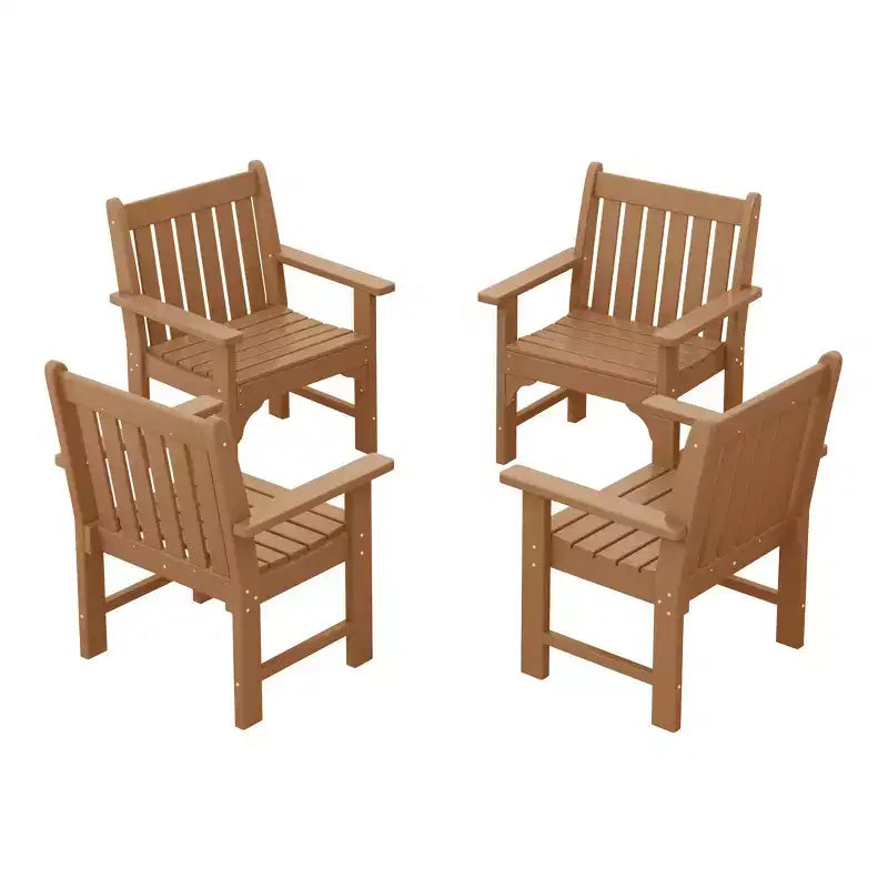 WestinTrends Outdoor Patio HDPE Adirondack Dining Arm Chairs (Set of 4)