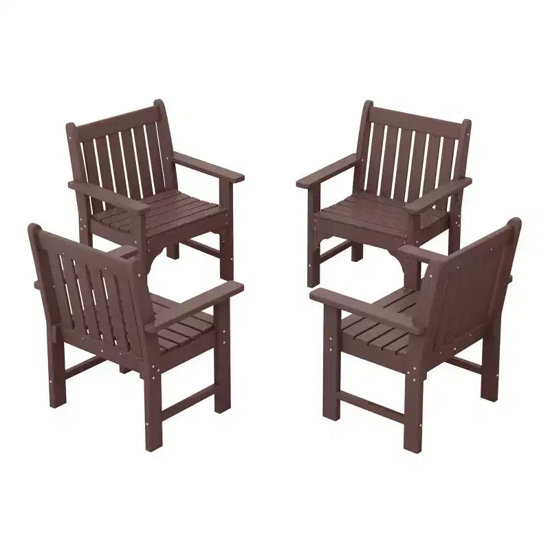 WestinTrends Outdoor Patio HDPE Adirondack Dining Arm Chairs (Set of 4)