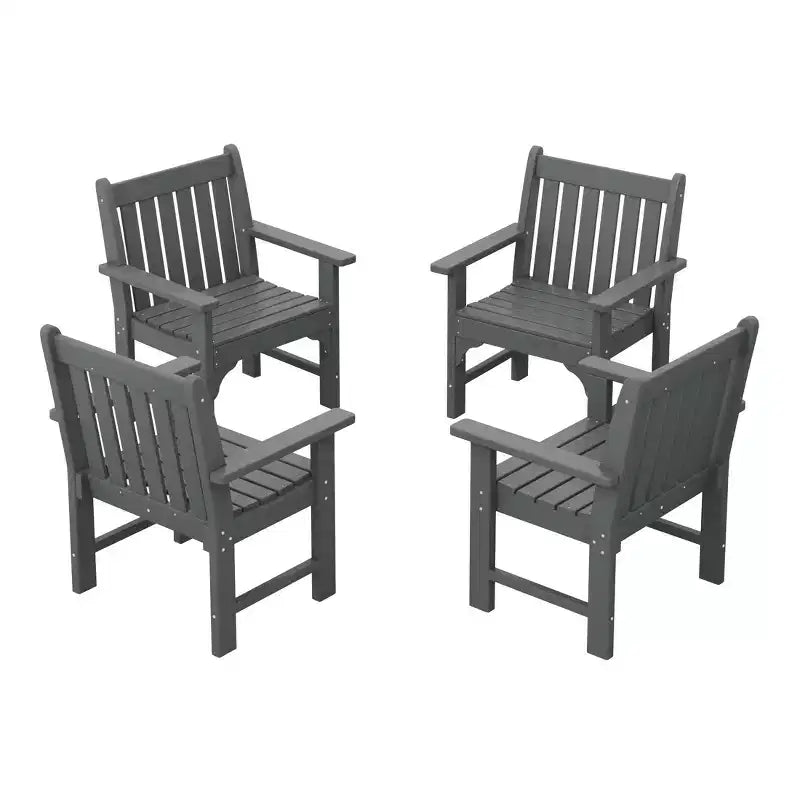 WestinTrends Outdoor Patio HDPE Adirondack Dining Arm Chairs (Set of 4)