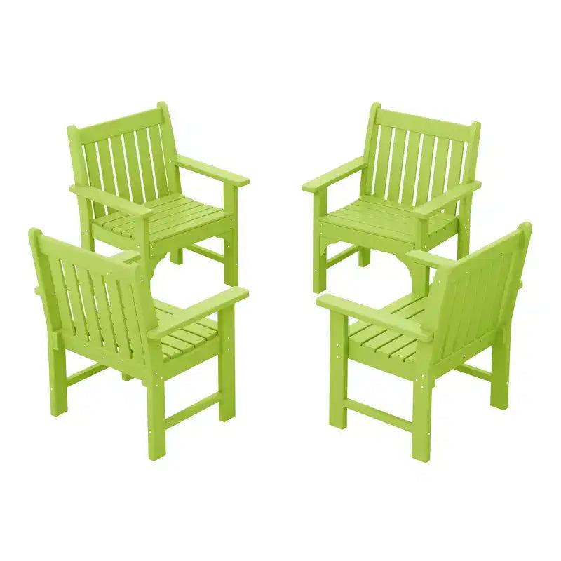 WestinTrends Outdoor Patio HDPE Adirondack Dining Arm Chairs (Set of 4)
