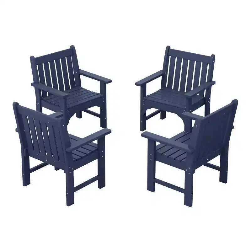 WestinTrends Outdoor Patio HDPE Adirondack Dining Arm Chairs (Set of 4)