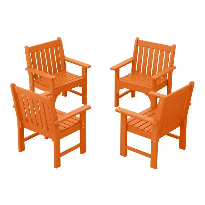 WestinTrends Outdoor Patio HDPE Adirondack Dining Arm Chairs (Set of 4)