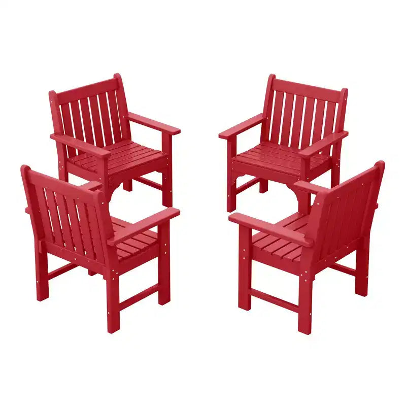 WestinTrends Outdoor Patio HDPE Adirondack Dining Arm Chairs (Set of 4)