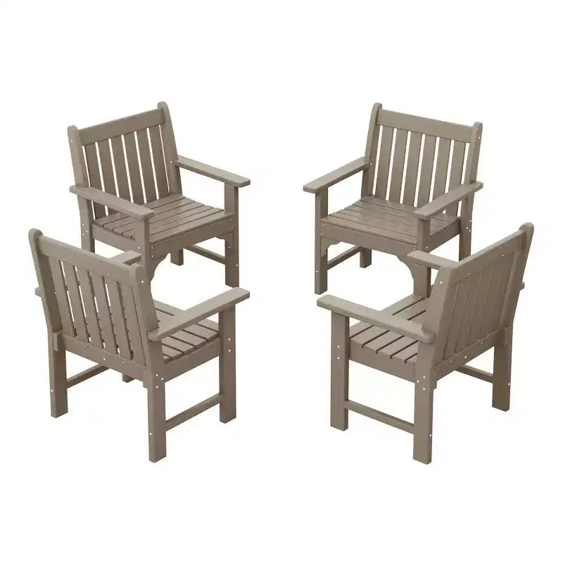 WestinTrends Outdoor Patio HDPE Adirondack Dining Arm Chairs (Set of 4)