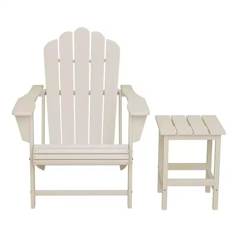 WestinTrends Highland Outdoor Patio HDPE Adirondack Chair With Cup Holder and Table Set