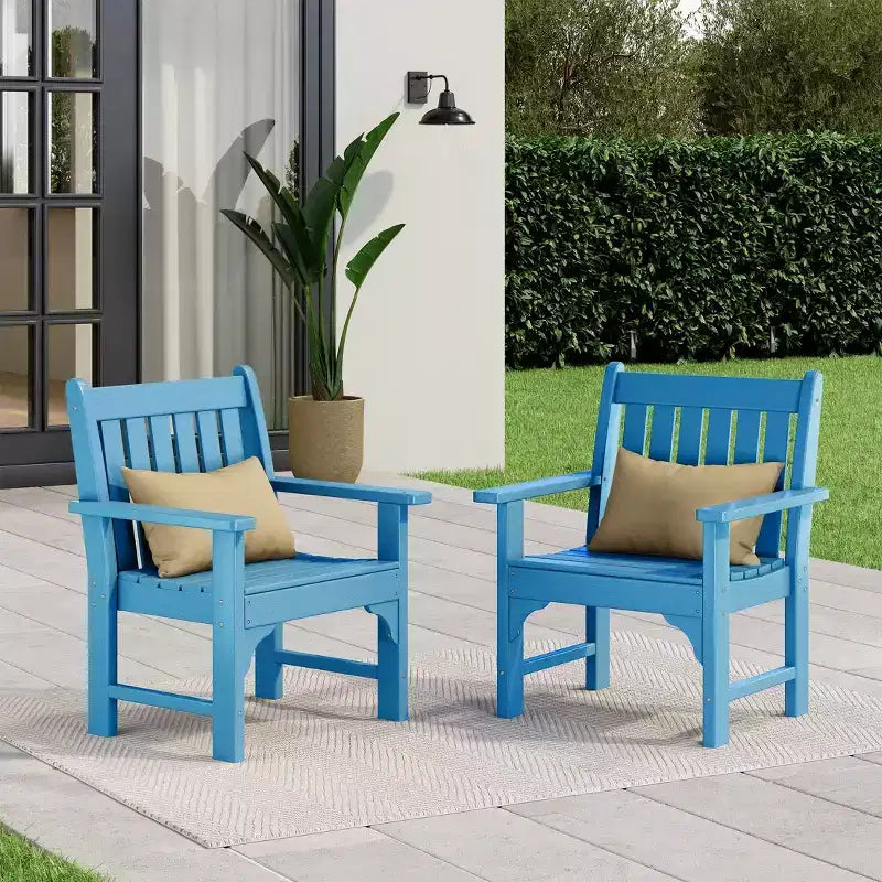 WestinTrends Outdoor Patio HDPE Adirondack Dining Arm Chairs (Set of 2)