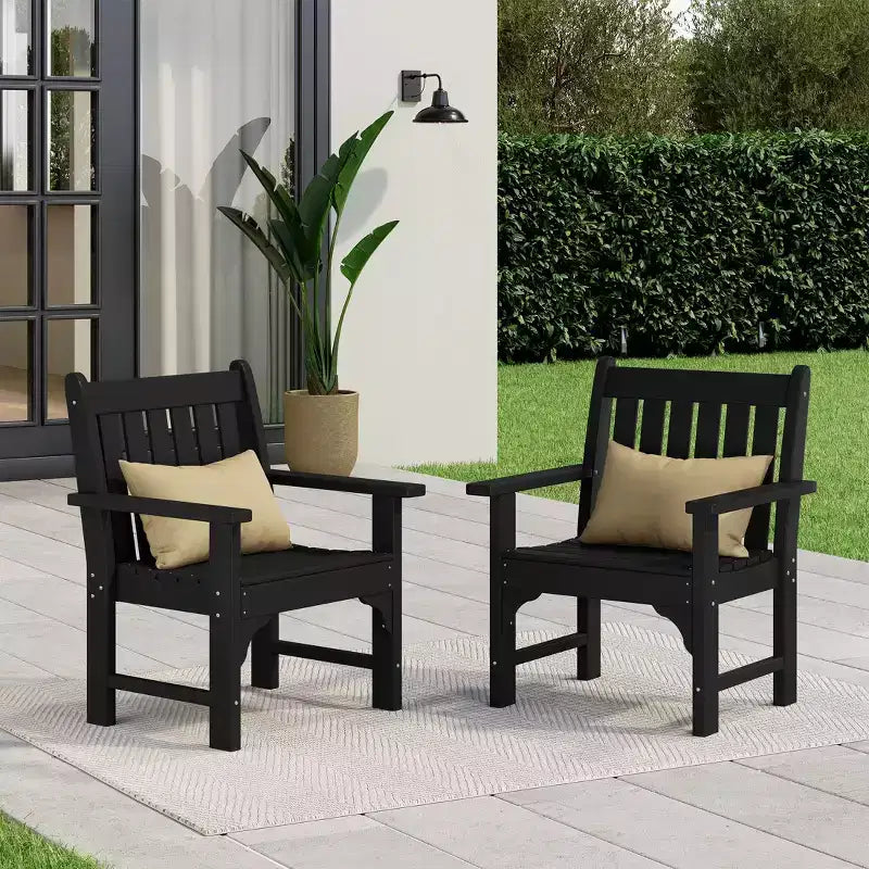 WestinTrends Outdoor Patio HDPE Adirondack Dining Arm Chairs (Set of 2)
