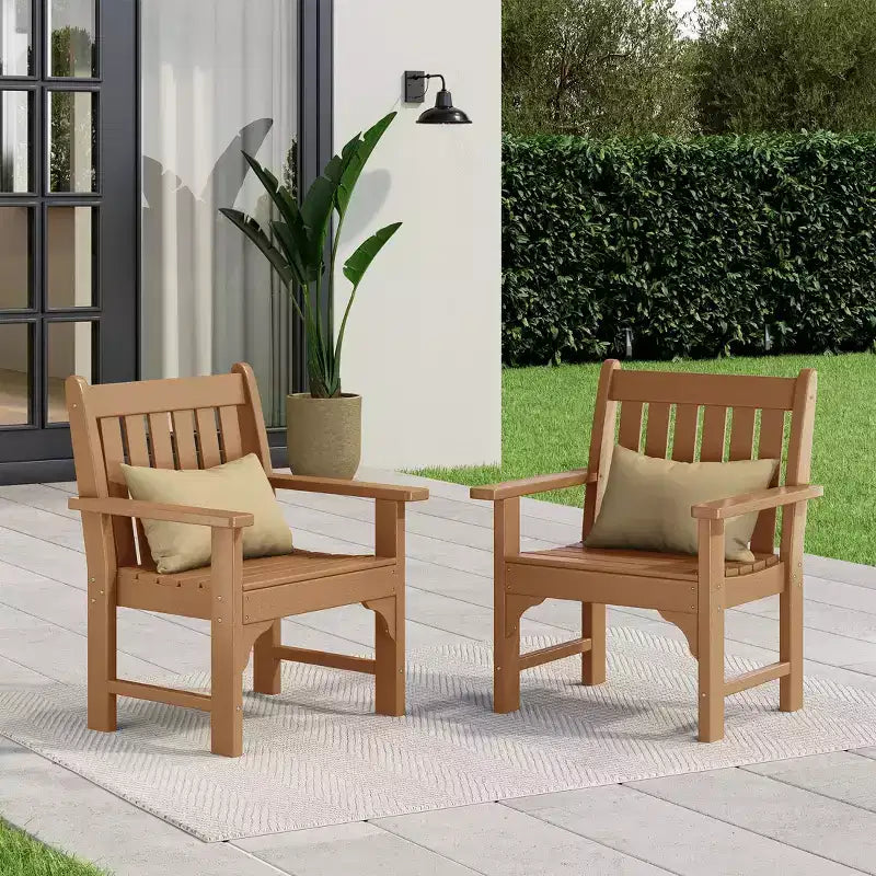 WestinTrends Outdoor Patio HDPE Adirondack Dining Arm Chairs (Set of 2)