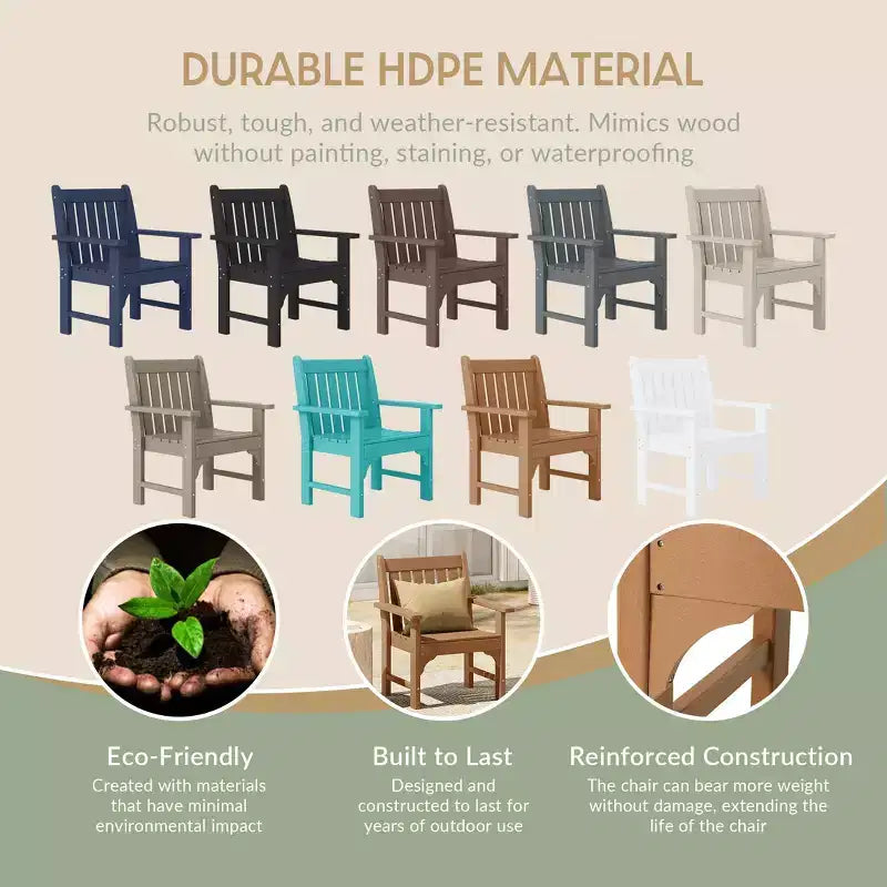 WestinTrends Outdoor Patio HDPE Adirondack Dining Arm Chairs (Set of 2)