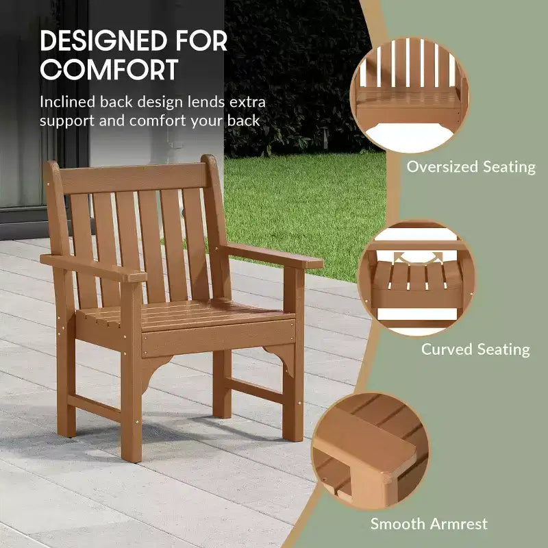 WestinTrends Outdoor Patio HDPE Adirondack Dining Arm Chairs (Set of 2)