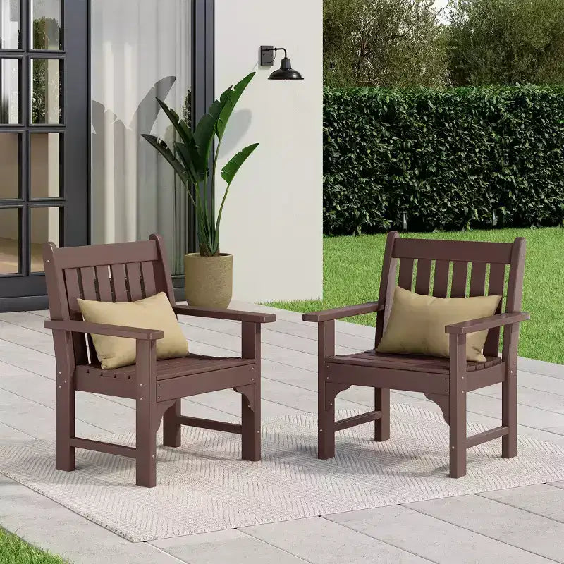 WestinTrends Outdoor Patio HDPE Adirondack Dining Arm Chairs (Set of 2)