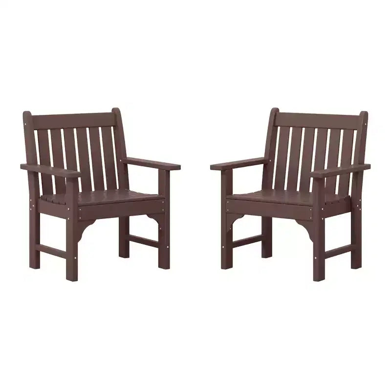 WestinTrends Outdoor Patio HDPE Adirondack Dining Arm Chairs (Set of 2)