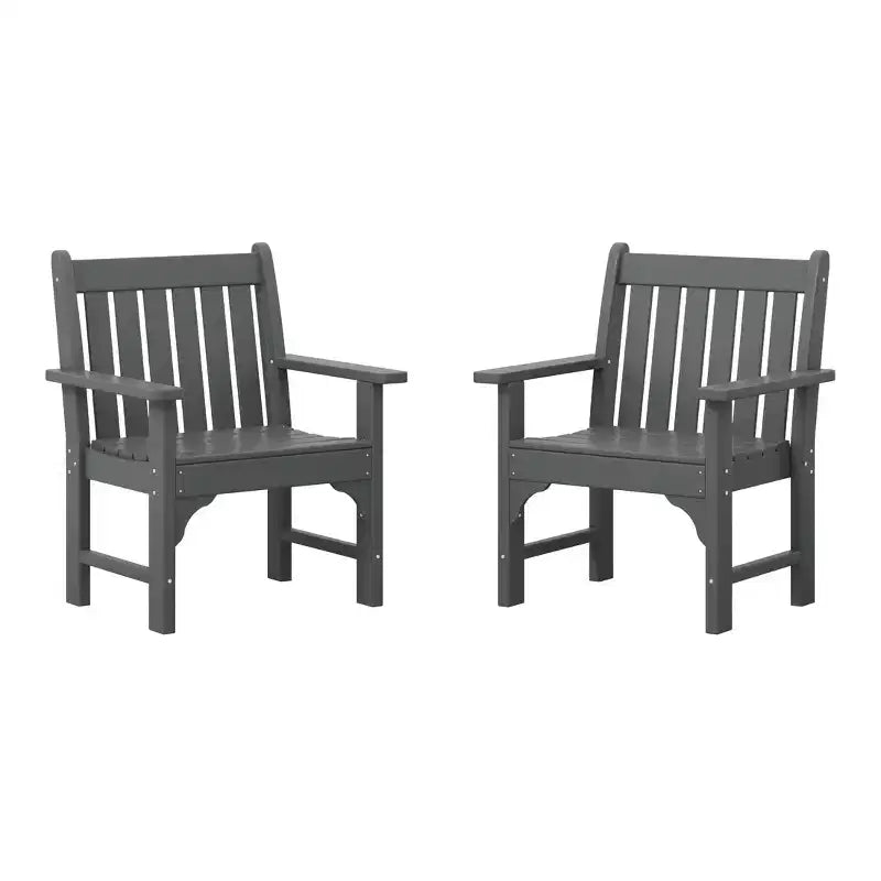 WestinTrends Outdoor Patio HDPE Adirondack Dining Arm Chairs (Set of 2)