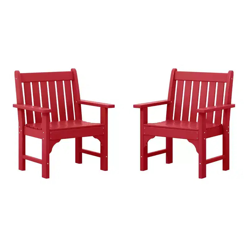 WestinTrends Outdoor Patio HDPE Adirondack Dining Arm Chairs (Set of 2)
