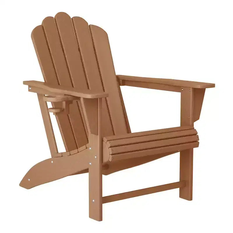 WestinTrends Highland Outdoor Patio HDPE Adirondack Chair With Cup Holder