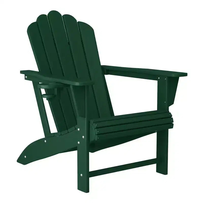 WestinTrends Highland Outdoor Patio HDPE Adirondack Chairs With Cup Holders (Set of 2)