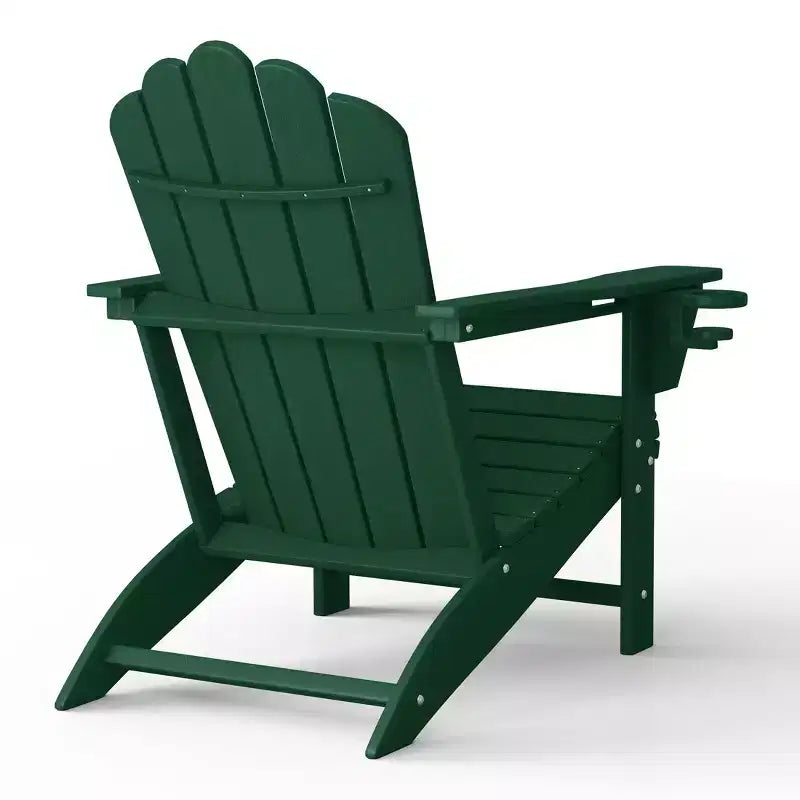 WestinTrends Highland Outdoor Patio HDPE Adirondack Chairs With Cup Holders (Set of 2)