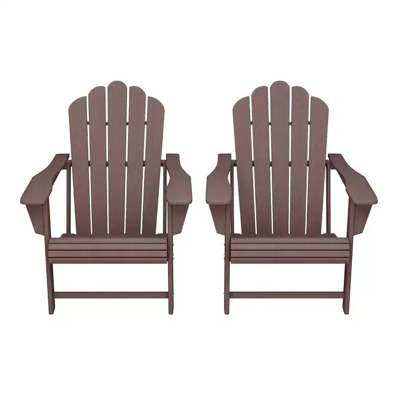 WestinTrends Highland Outdoor Patio HDPE Adirondack Chairs With Cup Holders (Set of 2)